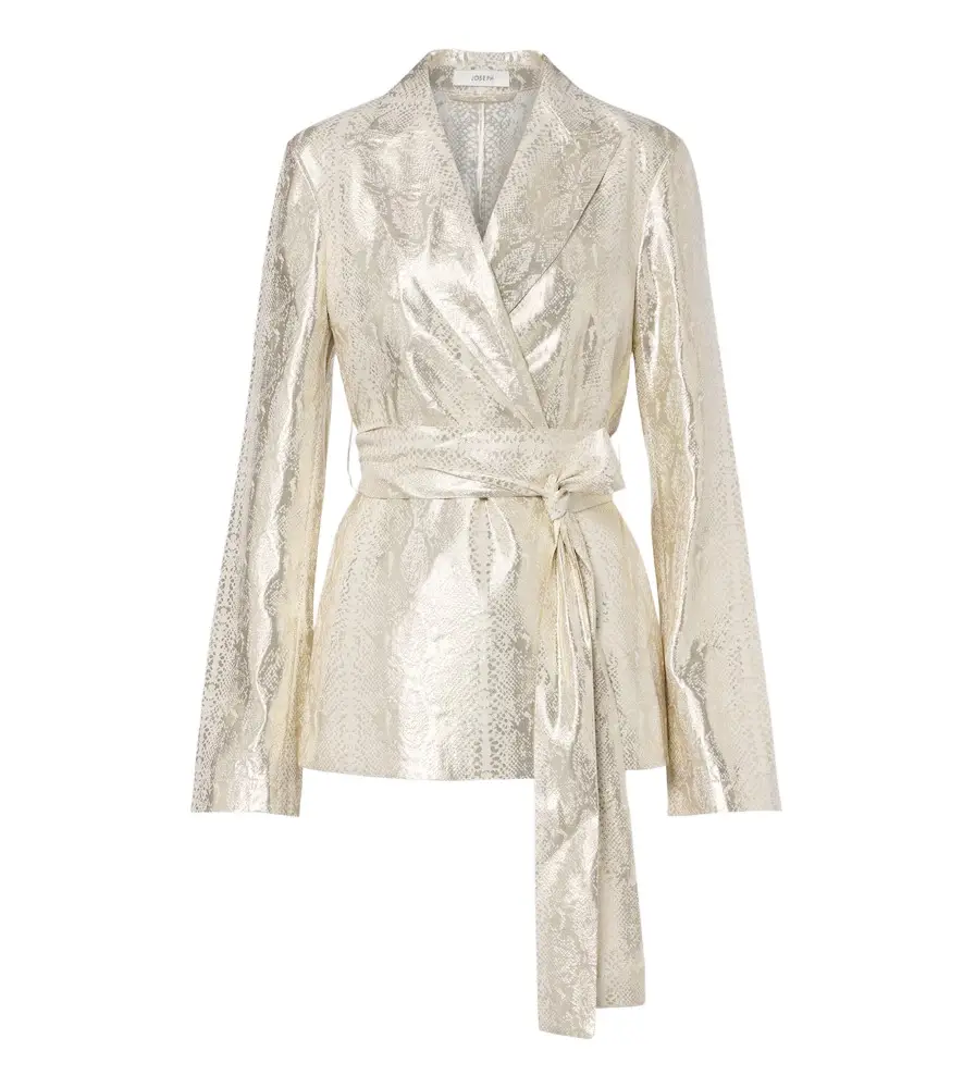 Ashner snake-print silk-blend lamé blazer Ashner snake-print silk-blend lamé blazer