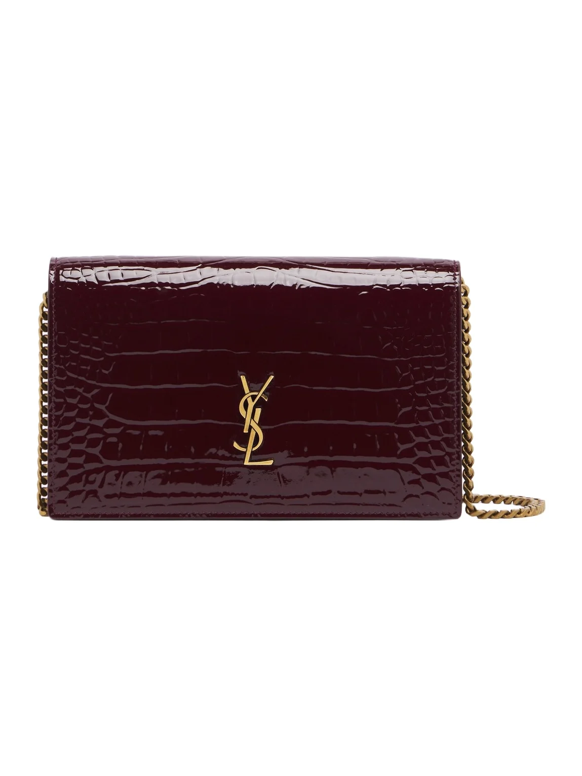 Cassandre patent leather wallet on chain