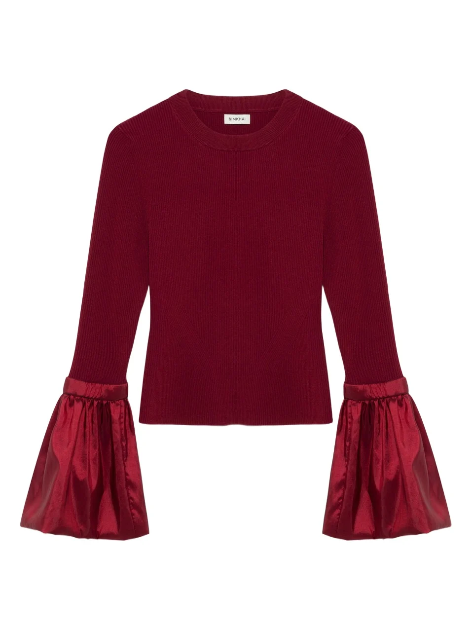 Simkhai Agata Taffeta Knit Top