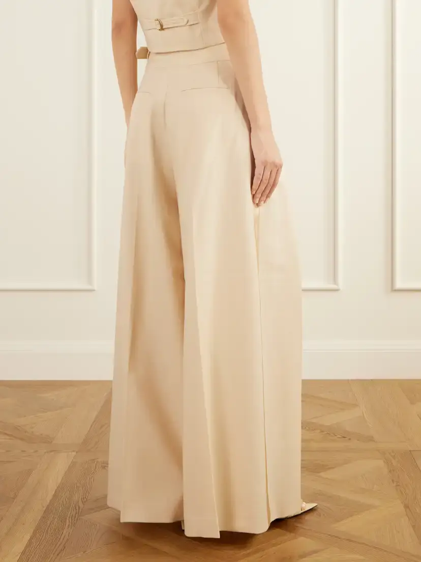 Zimmermann Valiant Buckle-detailed Wool-blend Wide-leg Trousers | Thumbnail 3