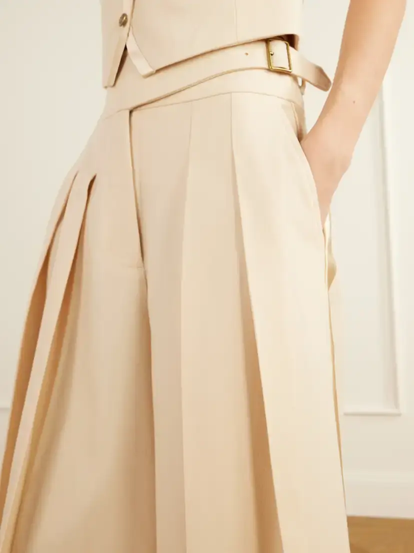 Zimmermann Valiant Buckle-detailed Wool-blend Wide-leg Trousers | Thumbnail 4