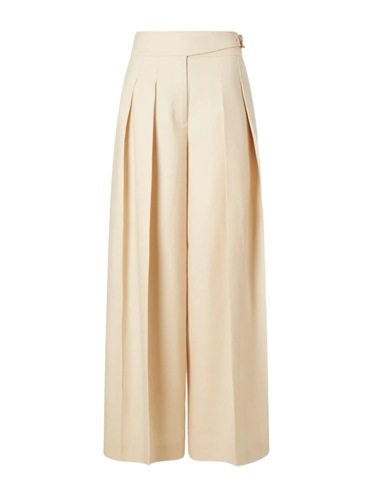 Zimmermann Valiant Buckle-detailed Wool-blend Wide-leg Trousers