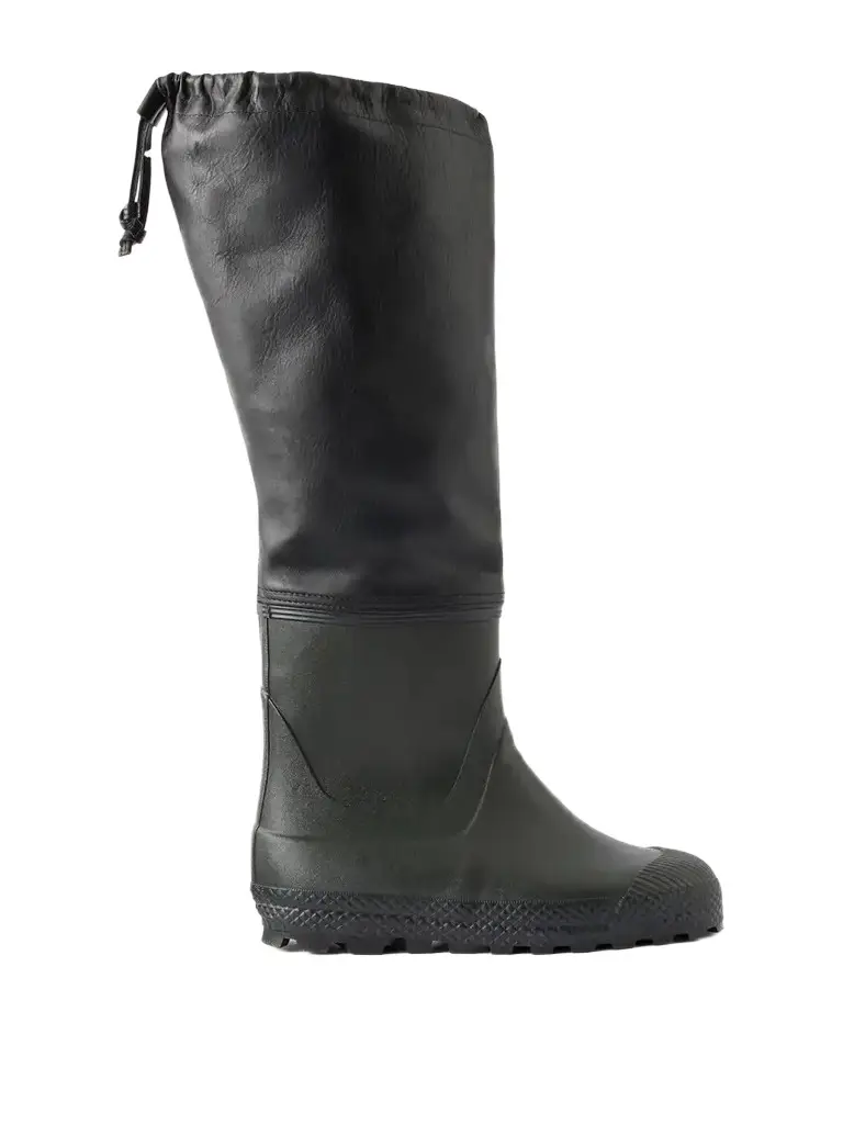 RIER Farmer Leather-trimmed Rubber Rain Boots