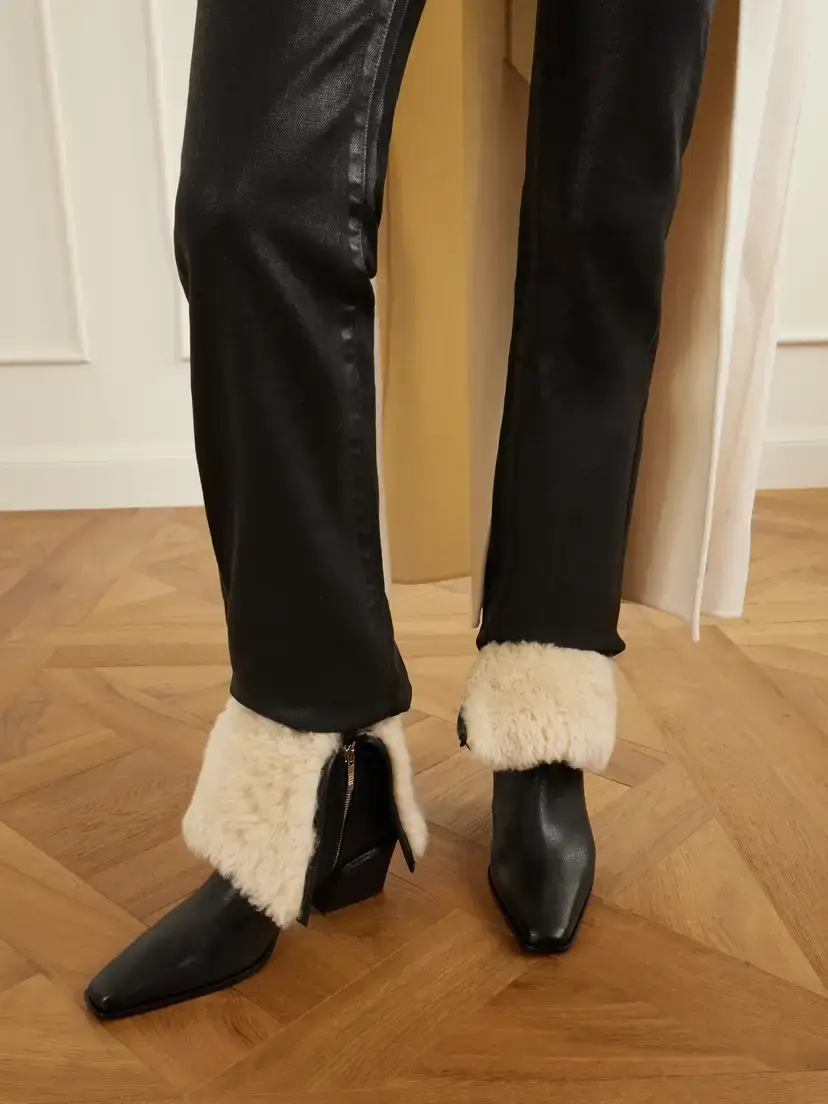 Paris Texas Bettina 50 Shearling-trimmed Leather Ankle Boots | Thumbnail 2 Paris Texas Bettina 50 Shearling-trimmed Leather Ankle Boots | Thumbnail 2