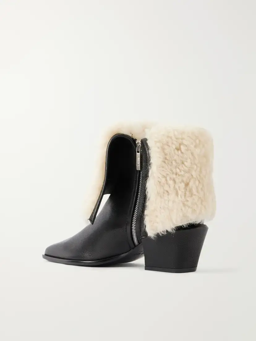 Paris Texas Bettina 50 Shearling-trimmed Leather Ankle Boots | Thumbnail 3 Paris Texas Bettina 50 Shearling-trimmed Leather Ankle Boots | Thumbnail 3