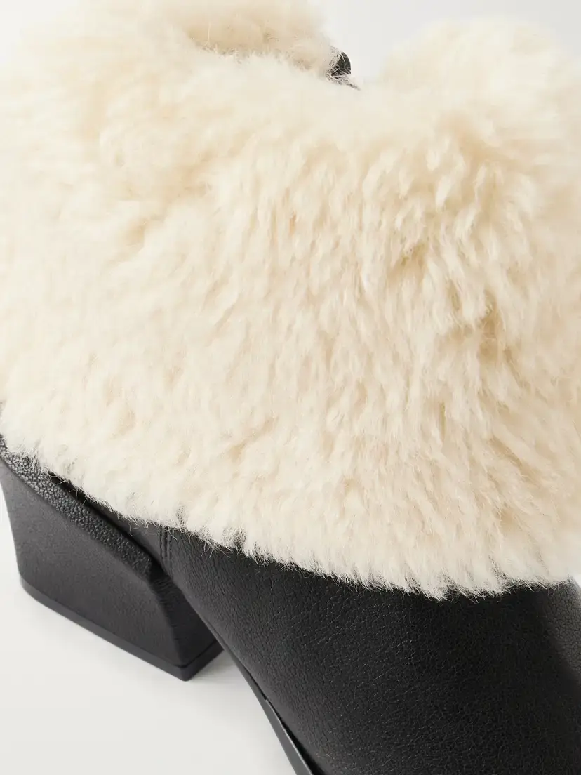 Paris Texas Bettina 50 Shearling-trimmed Leather Ankle Boots | Thumbnail 5 Paris Texas Bettina 50 Shearling-trimmed Leather Ankle Boots | Thumbnail 5
