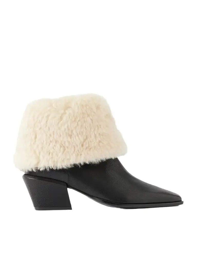Bettina 50 Shearling-trimmed Leather Ankle Boots Bettina 50 Shearling-trimmed Leather Ankle Boots