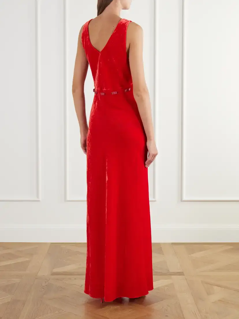 BERNADETTE Camille Bow-detailed Velvet Gown | Thumbnail 3 BERNADETTE Camille Bow-detailed Velvet Gown | Thumbnail 3