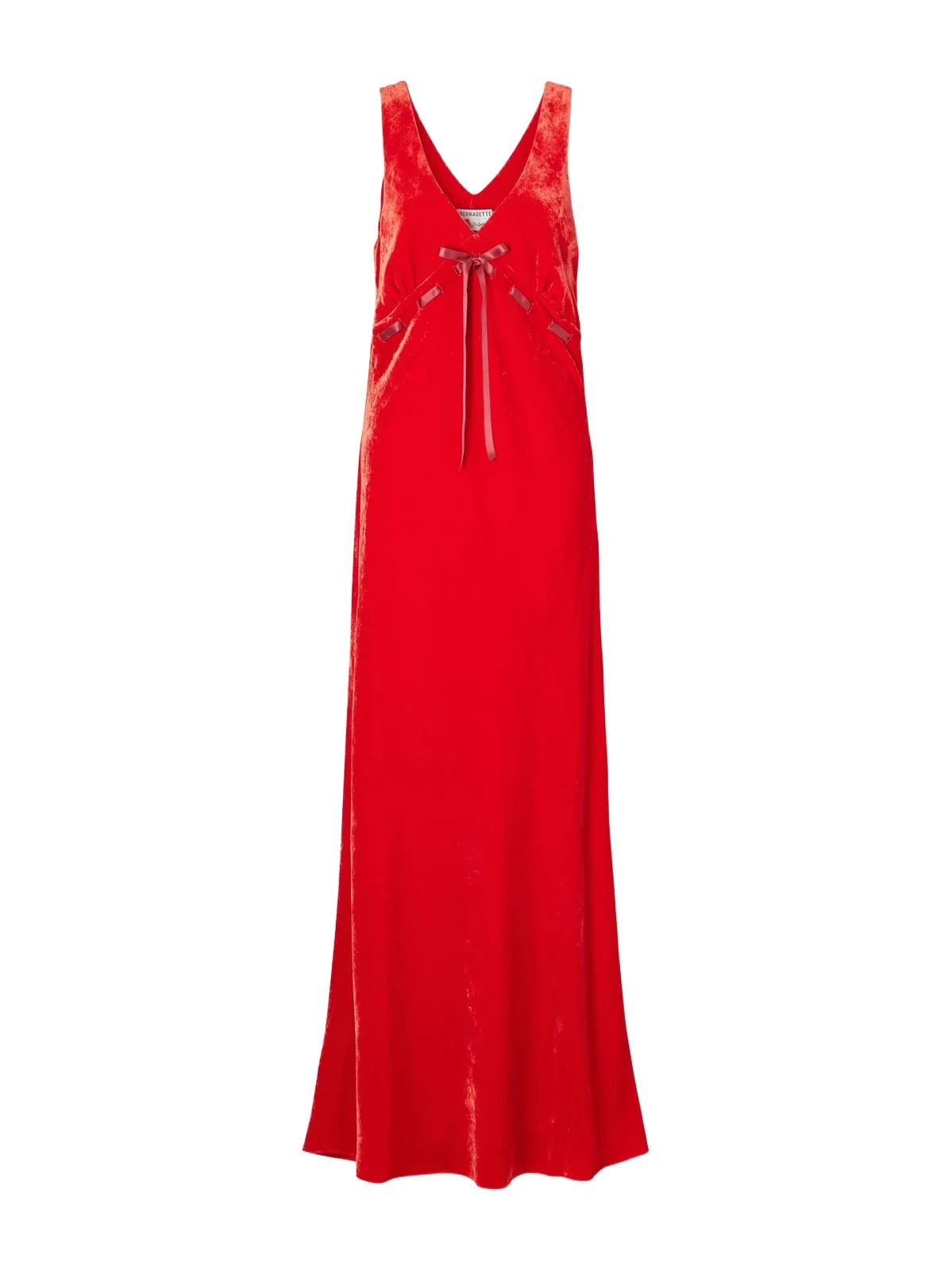 BERNADETTE Camille Bow-detailed Velvet Gown