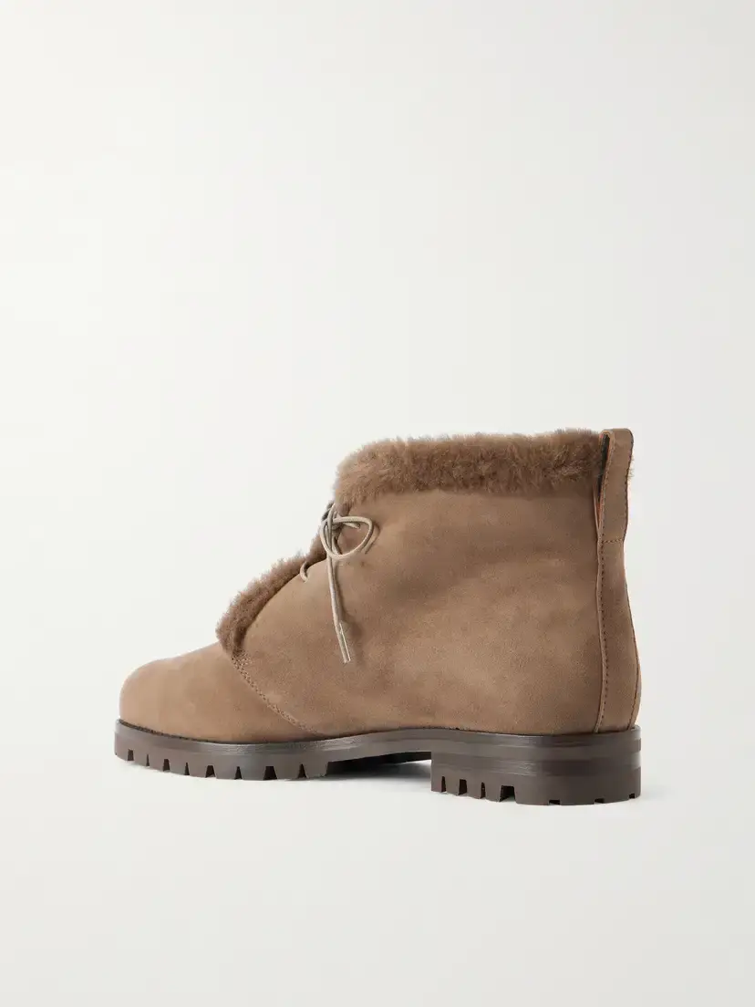 Manolo Blahnik Mircus 10 Shearling-trimmed Suede Ankle Boots | Thumbnail 3