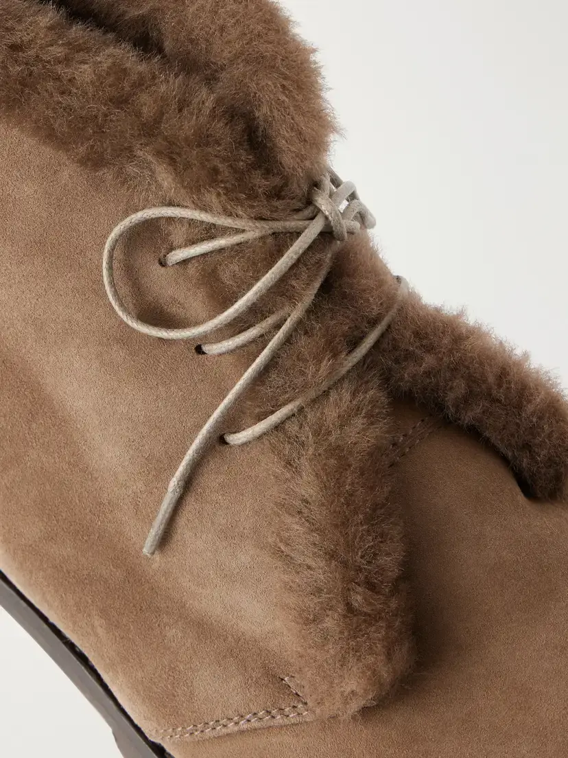 Manolo Blahnik Mircus 10 Shearling-trimmed Suede Ankle Boots | Thumbnail 5