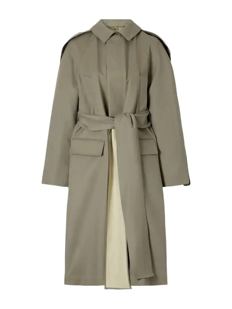 Victoria Beckham Belted Cotton-gabardine Trench Coat