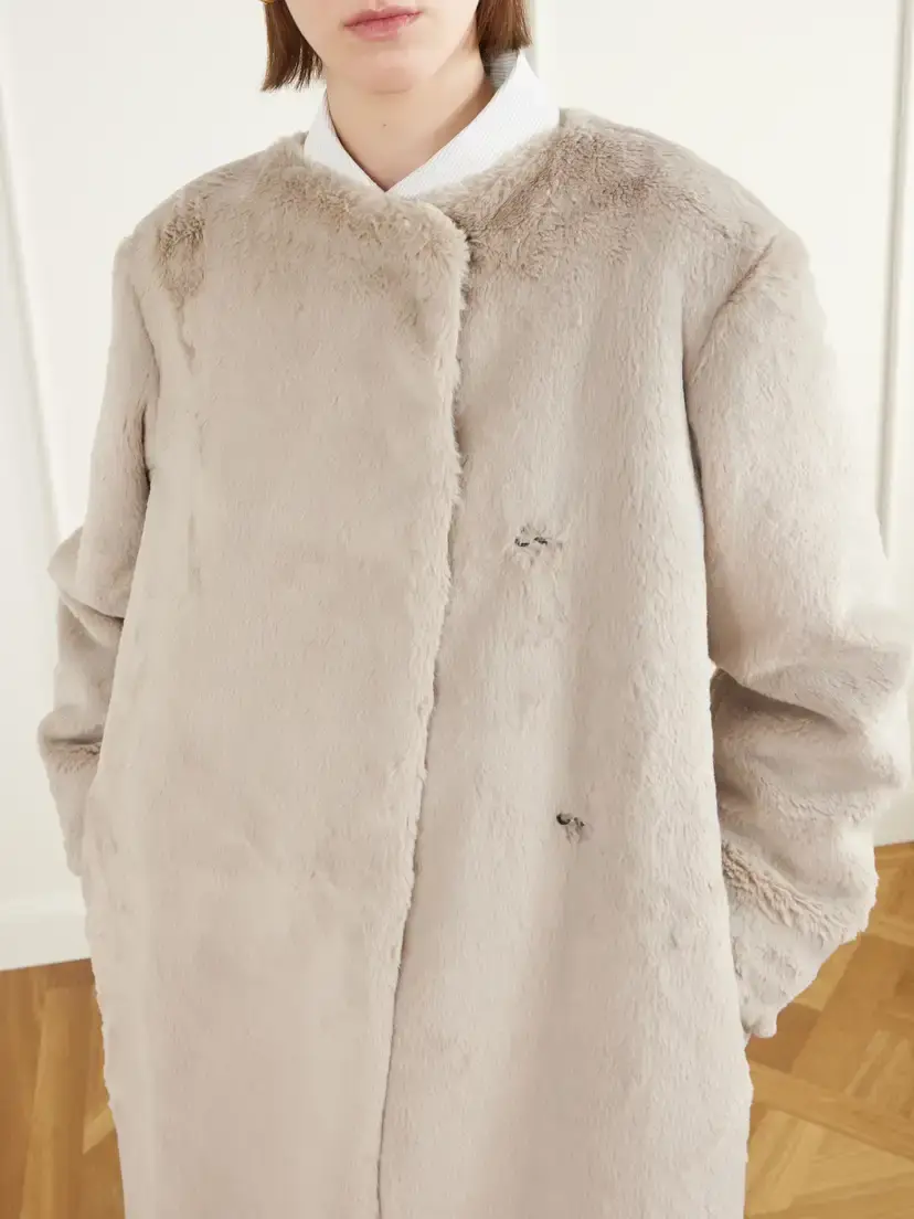 Maria McManus Collarless Plush Coat | Thumbnail 4 Maria McManus Collarless Plush Coat | Thumbnail 4