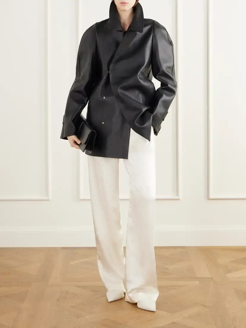Victoria Beckham Double-breasted Leather Jacket | Thumbnail 2 Victoria Beckham Double-breasted Leather Jacket | Thumbnail 2