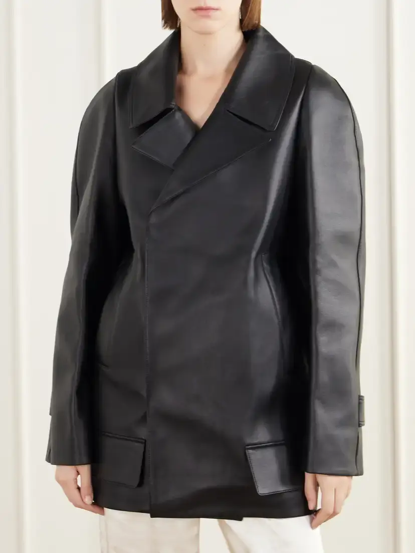 Victoria Beckham Double-breasted Leather Jacket | Thumbnail 3 Victoria Beckham Double-breasted Leather Jacket | Thumbnail 3