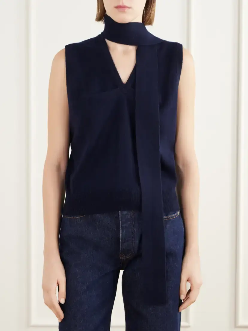 Lisa Yang Ellisyn Tie-detailed Knitted Cashmere Sweater Vest | Thumbnail 3 Lisa Yang Ellisyn Tie-detailed Knitted Cashmere Sweater Vest | Thumbnail 3