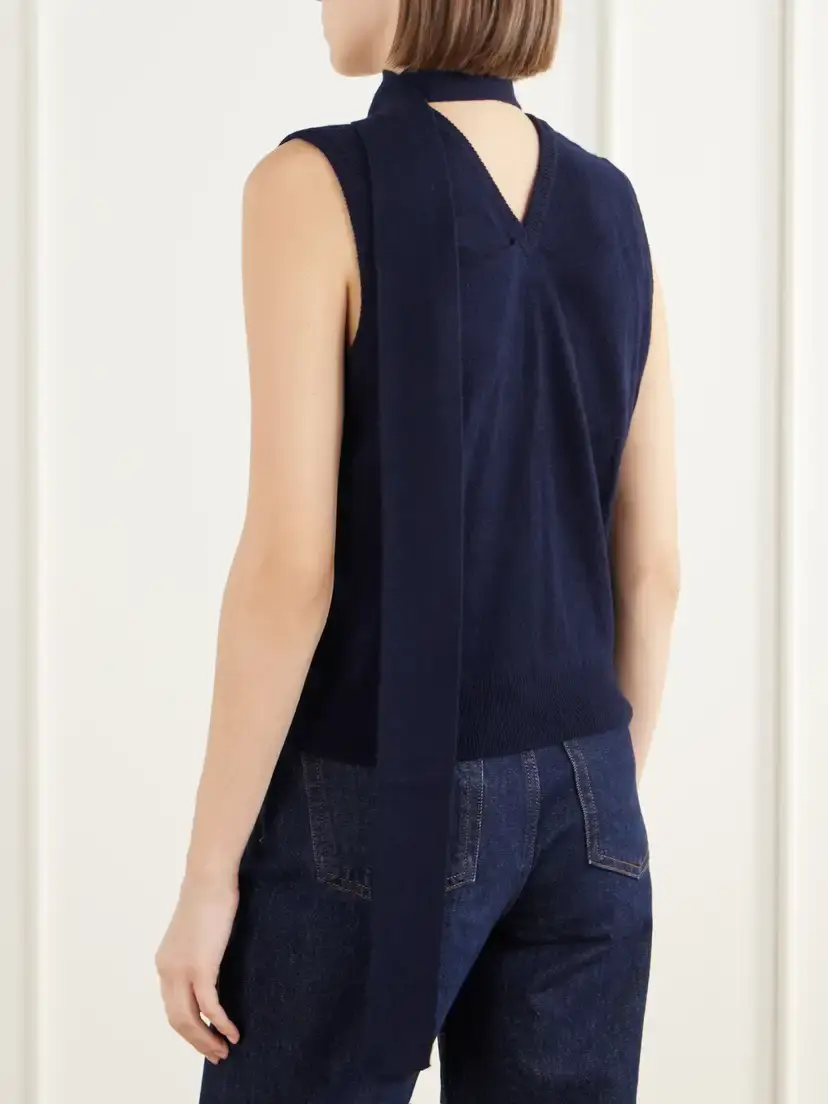 Lisa Yang Ellisyn Tie-detailed Knitted Cashmere Sweater Vest | Thumbnail 4 Lisa Yang Ellisyn Tie-detailed Knitted Cashmere Sweater Vest | Thumbnail 4