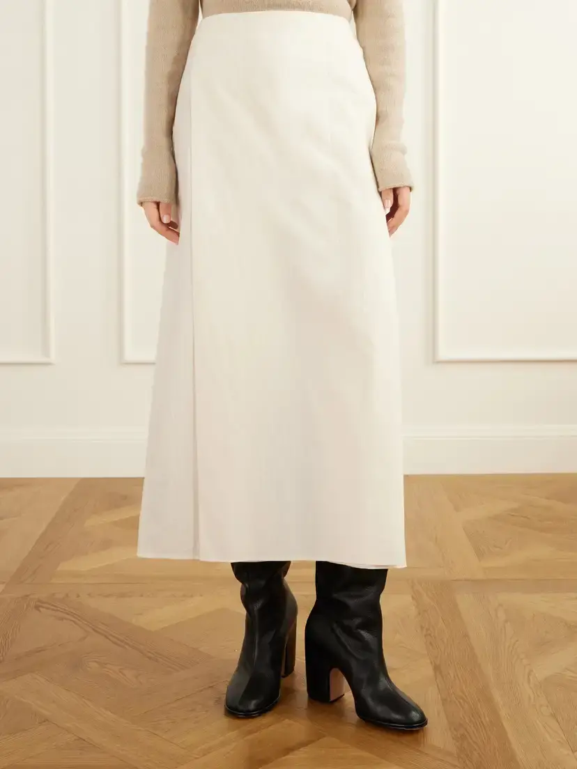 Lauren Manoogian Dado Pleated Cotton-seersucker Midi Skirt | Thumbnail 3