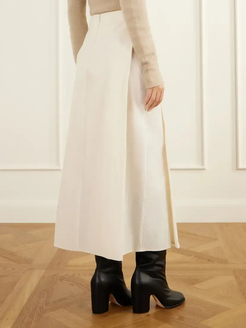 Lauren Manoogian Dado Pleated Cotton-seersucker Midi Skirt | Thumbnail 4