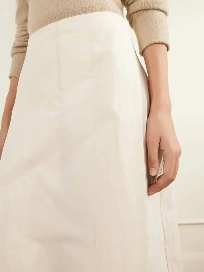 Lauren Manoogian Dado Pleated Cotton-seersucker Midi Skirt | Thumbnail 5