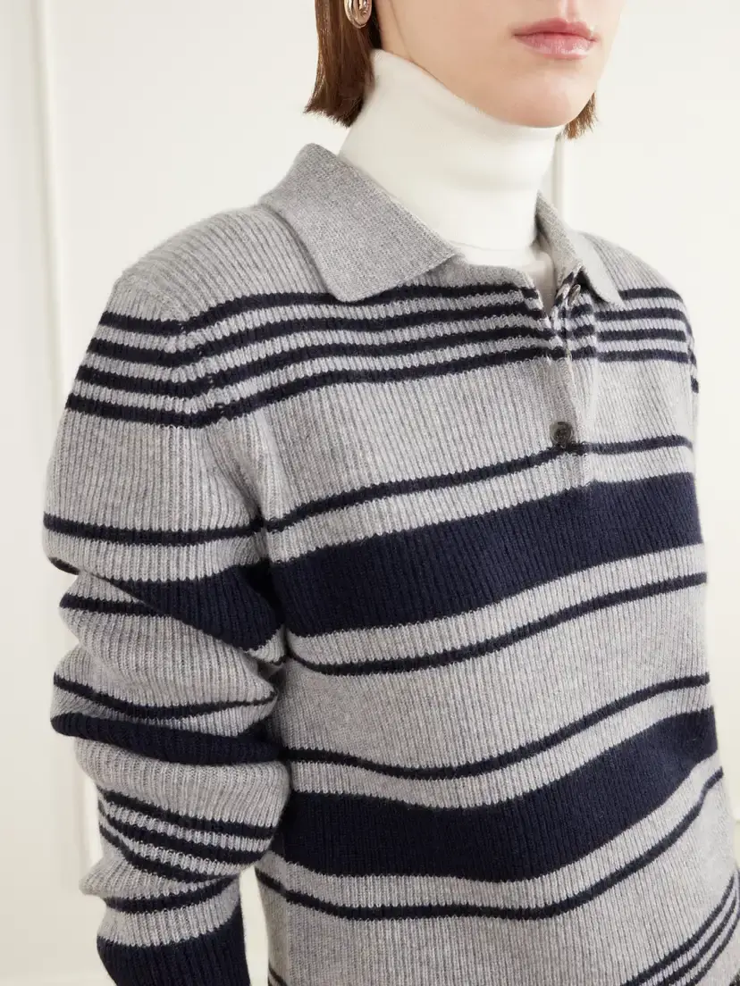 Lisa Yang Tinna Striped Ribbed Cashmere Sweater | Thumbnail 5