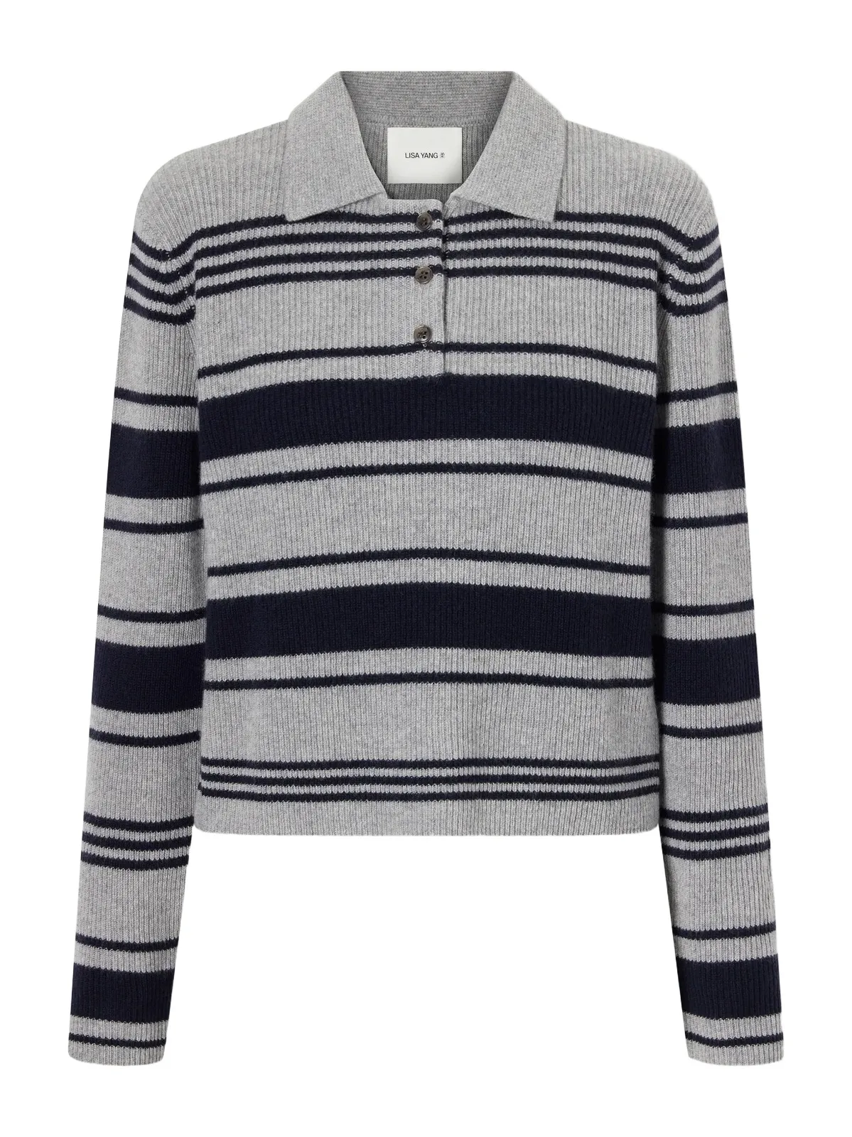 Lisa Yang Tinna Striped Ribbed Cashmere Sweater