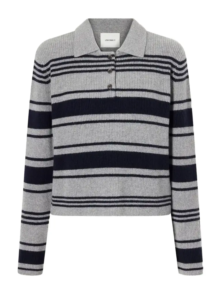 Lisa Yang Tinna Striped Ribbed Cashmere Sweater