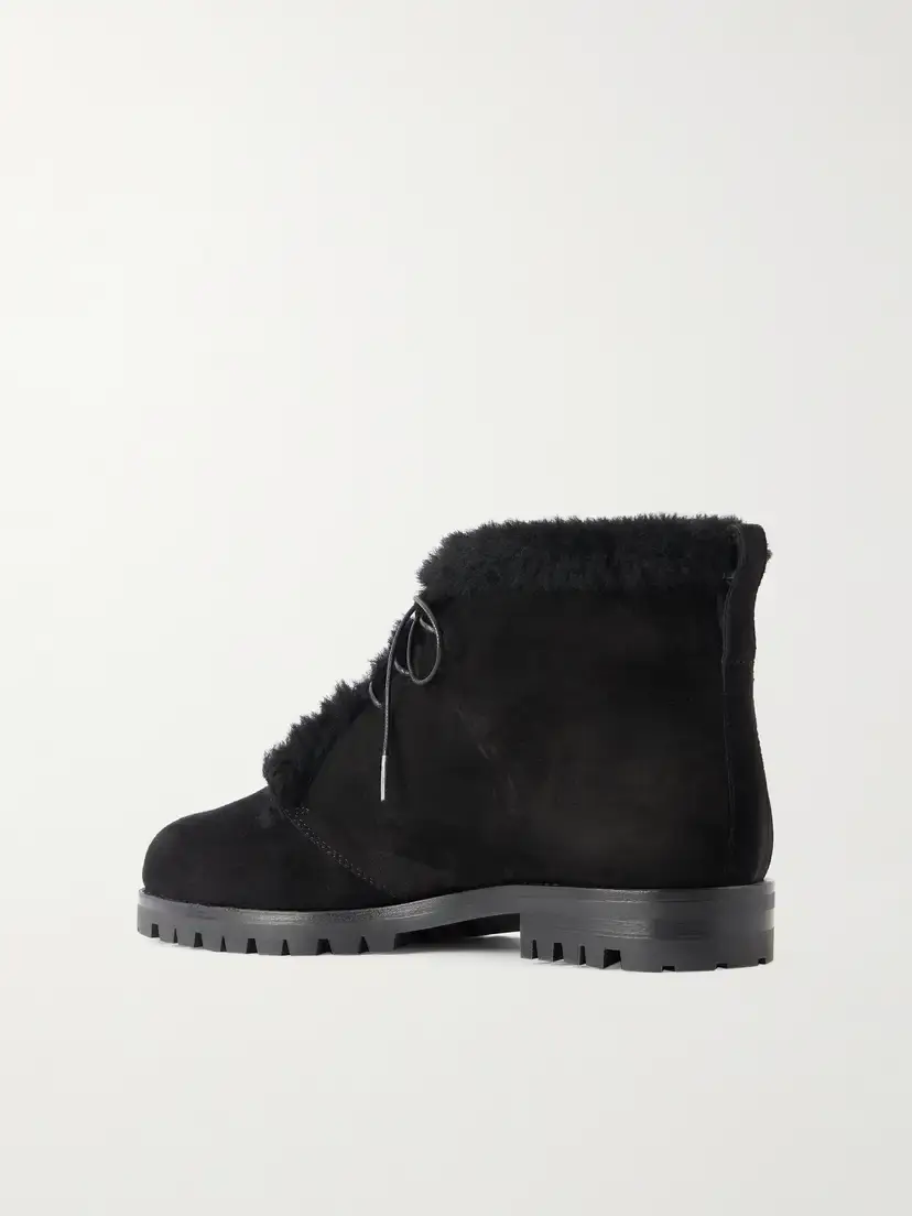 Manolo Blahnik Mircus 10 Shearling-trimmed Suede Ankle Boots | Thumbnail 3 Manolo Blahnik Mircus 10 Shearling-trimmed Suede Ankle Boots | Thumbnail 3