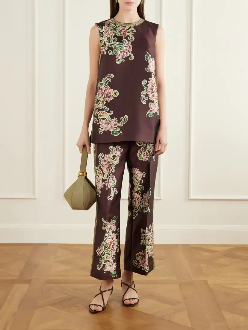 ALÉMAIS Josie Cropped Floral-print Twill Flared Pants | Thumbnail 2 ALÉMAIS Josie Cropped Floral-print Twill Flared Pants | Thumbnail 2