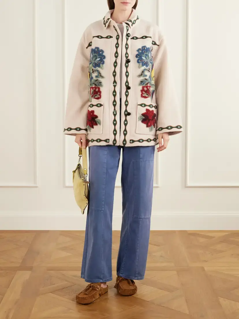 Farm Rio Embroidered Tufted Fleece Coat | Thumbnail 2