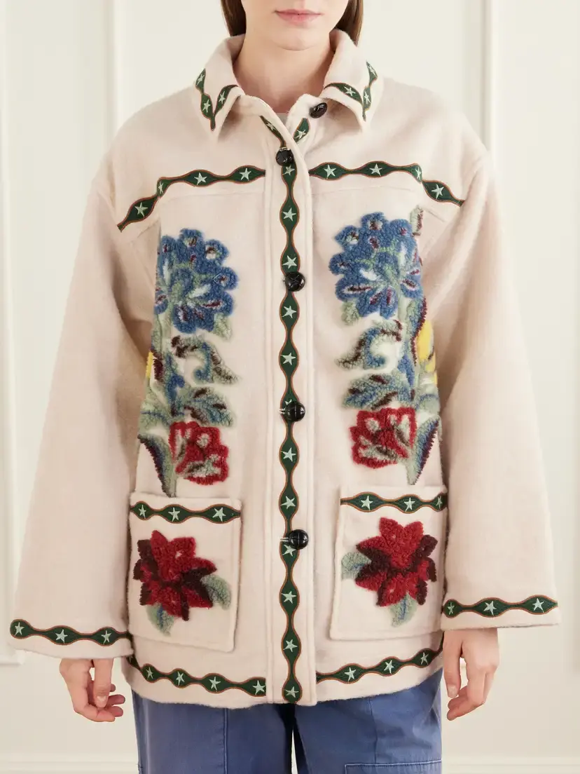 Farm Rio Embroidered Tufted Fleece Coat | Thumbnail 3