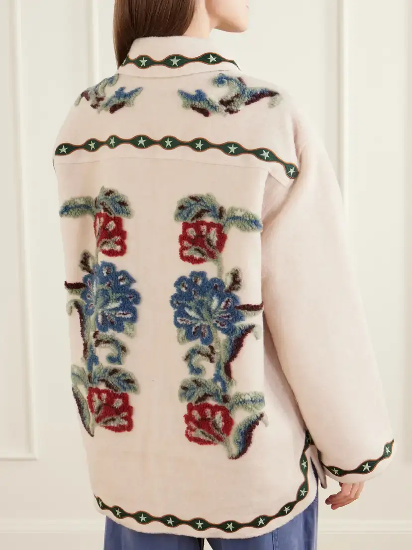 Farm Rio Embroidered Tufted Fleece Coat | Thumbnail 4