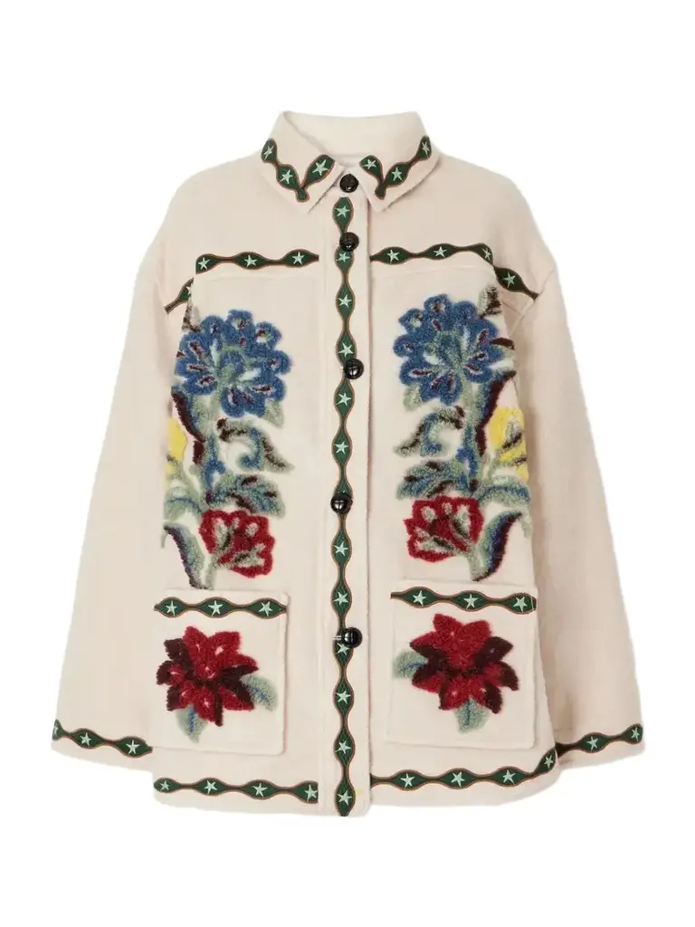 Embroidered Tufted Fleece Coat Embroidered Tufted Fleece Coat