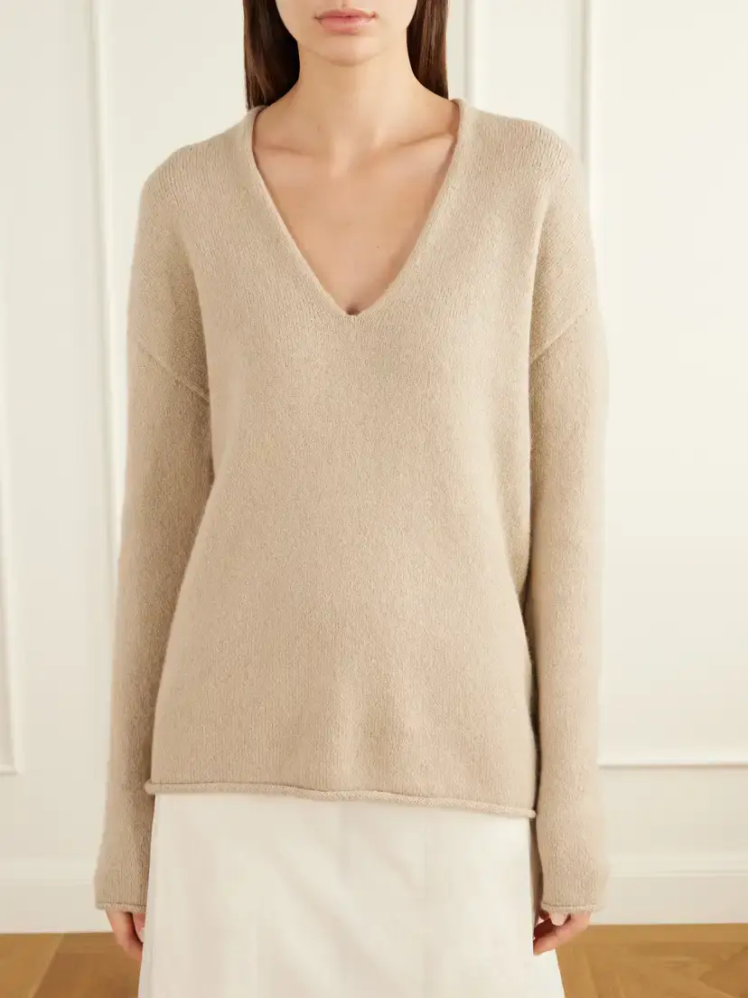 Lauren Manoogian Alpaca And Cashmere-blend Sweater - Neutrals | Thumbnail 3 Lauren Manoogian Alpaca And Cashmere-blend Sweater - Neutrals | Thumbnail 3