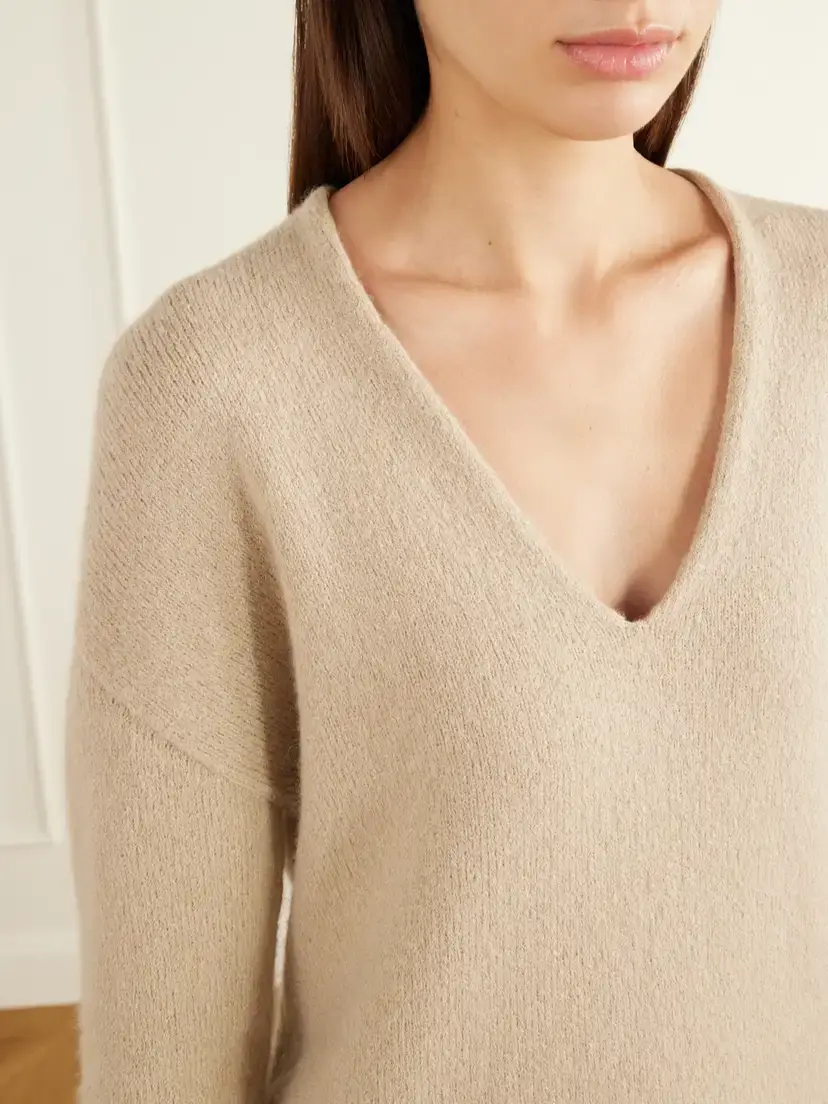 Lauren Manoogian Alpaca And Cashmere-blend Sweater - Neutrals | Thumbnail 4 Lauren Manoogian Alpaca And Cashmere-blend Sweater - Neutrals | Thumbnail 4
