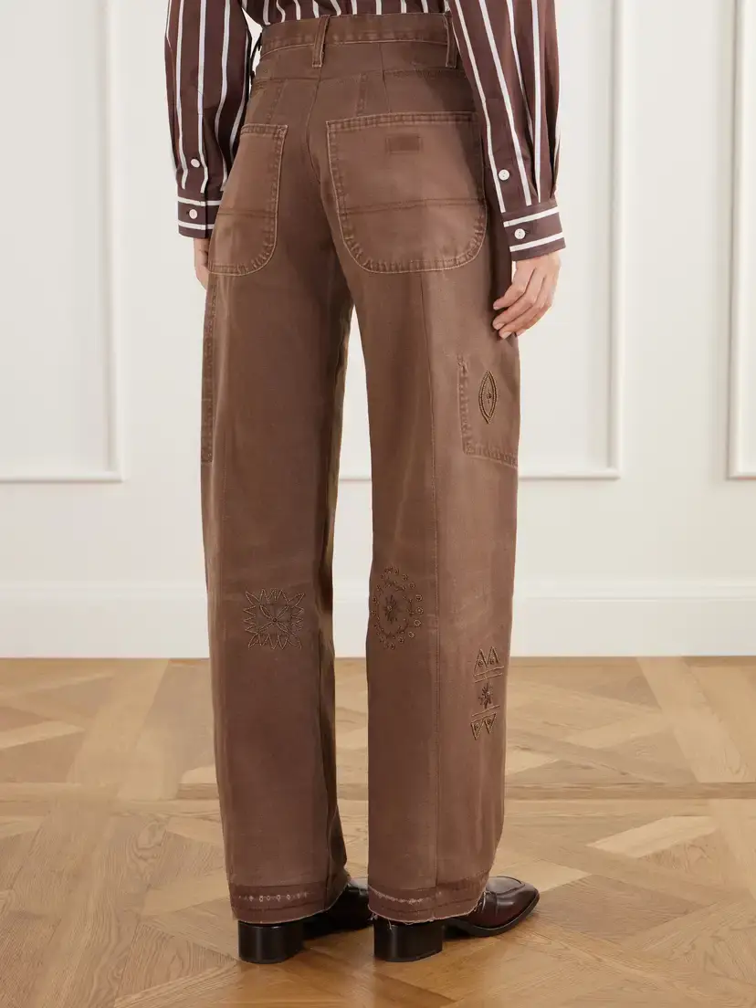 Kartik Research Embellished Paneled Upcycled Mid-rise Straight-leg Jeans | Thumbnail 4 Kartik Research Embellished Paneled Upcycled Mid-rise Straight-leg Jeans | Thumbnail 4