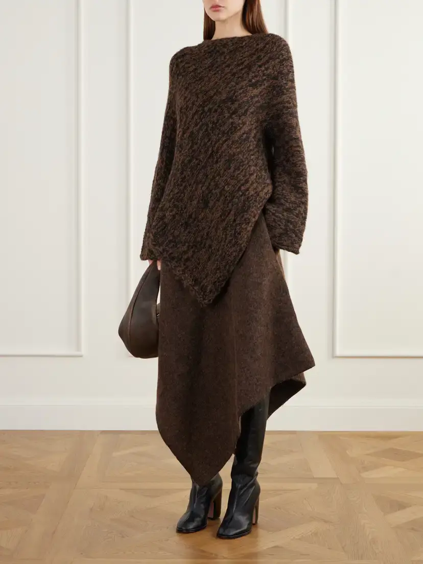 Lauren Manoogian Manta Asymmetrical Alpaca, Pima Cotton And Merino Wool-blend Sweater | Thumbnail 2 Lauren Manoogian Manta Asymmetrical Alpaca, Pima Cotton And Merino Wool-blend Sweater | Thumbnail 2