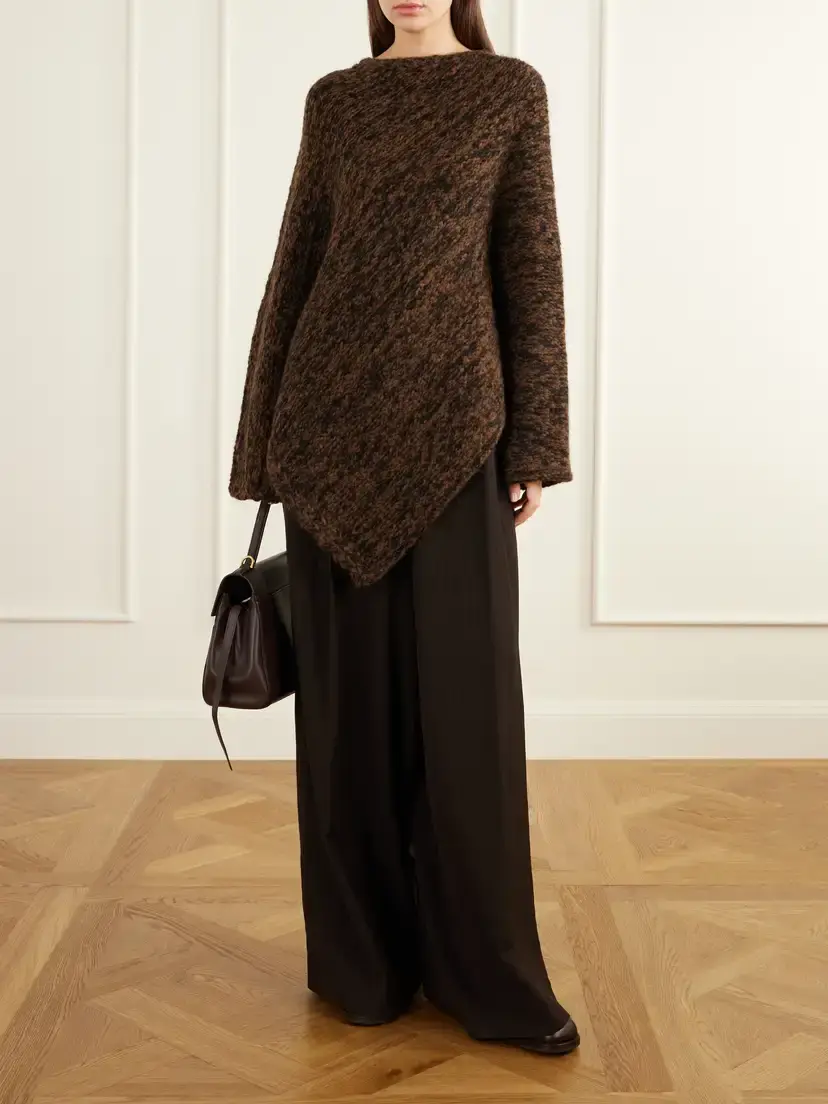 Lauren Manoogian Manta Asymmetrical Alpaca, Pima Cotton And Merino Wool-blend Sweater | Thumbnail 5 Lauren Manoogian Manta Asymmetrical Alpaca, Pima Cotton And Merino Wool-blend Sweater | Thumbnail 5