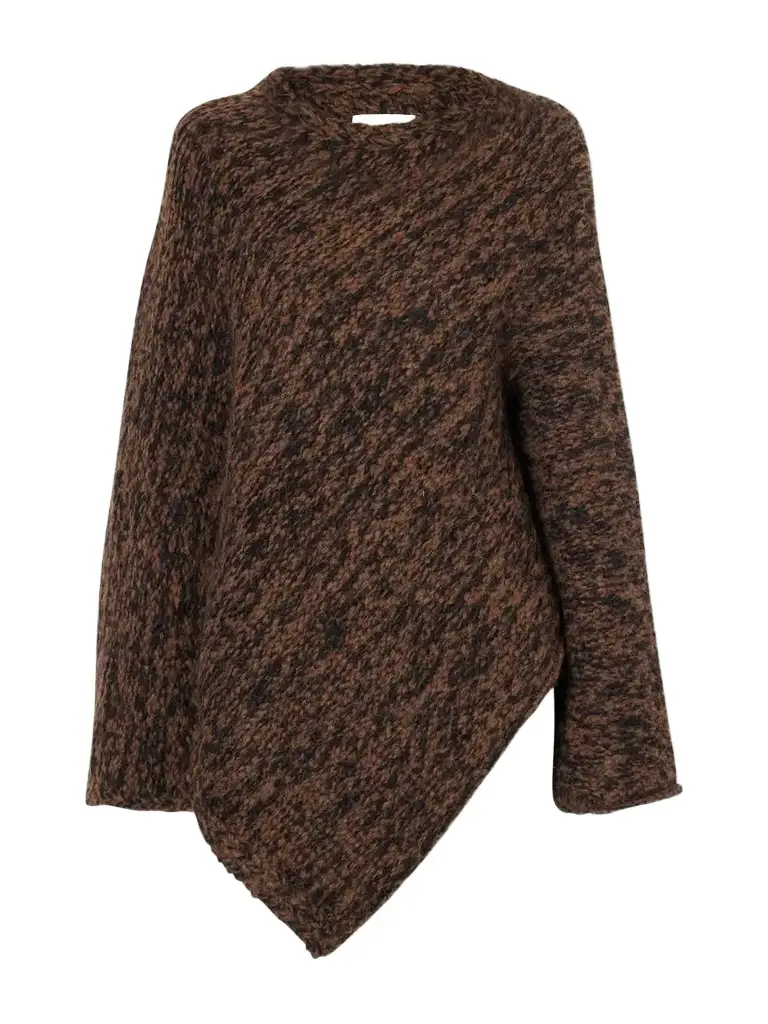 Manta Asymmetrical Alpaca, Pima Cotton And Merino Wool-blend Sweater