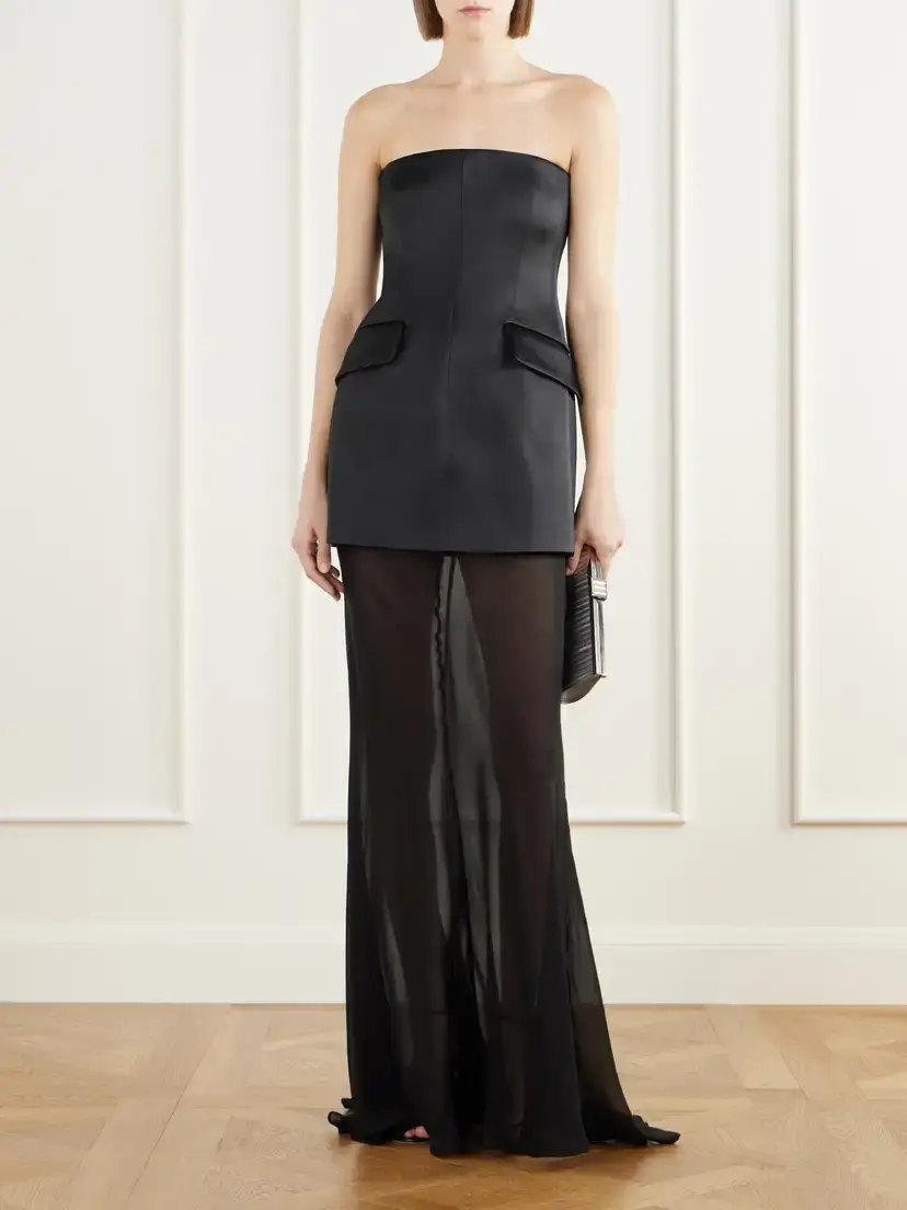 Sportmax Cilen Layered Satin And Silk Bustier Gown | Thumbnail 2 Sportmax Cilen Layered Satin And Silk Bustier Gown | Thumbnail 2