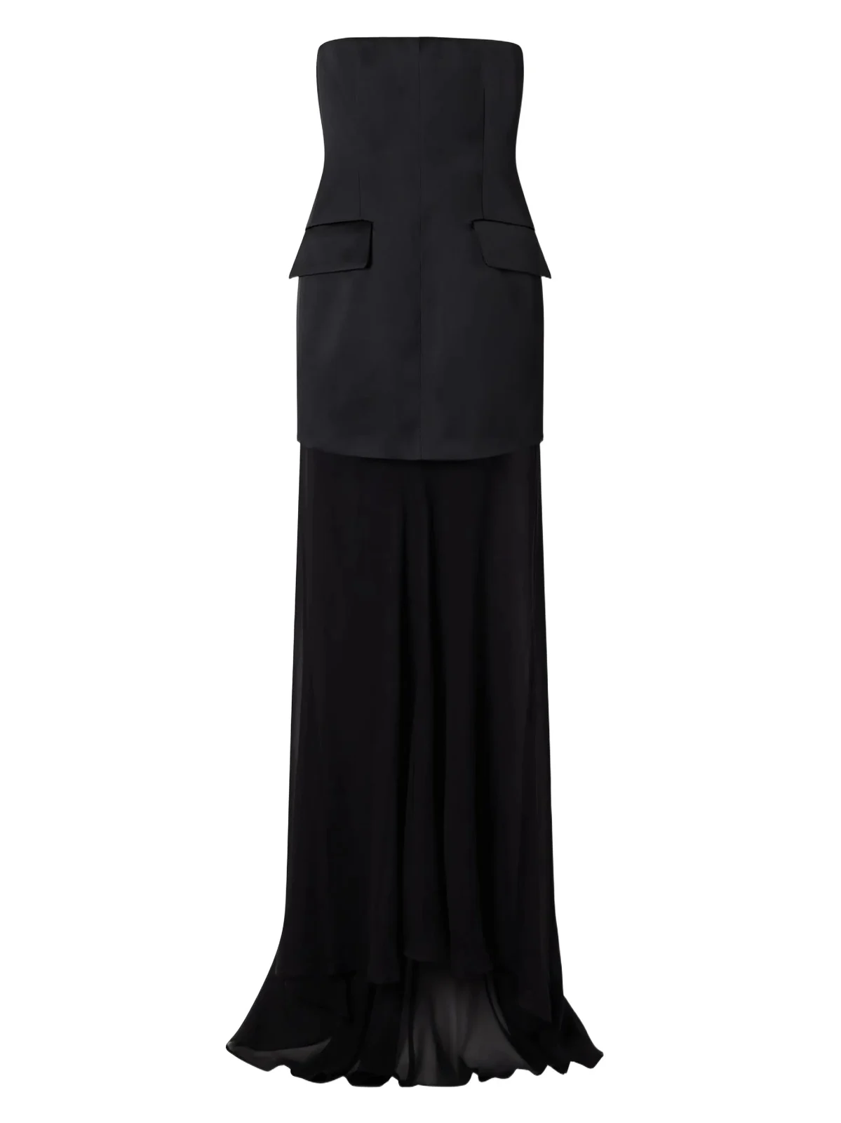 Sportmax Cilen Layered Satin And Silk Bustier Gown
