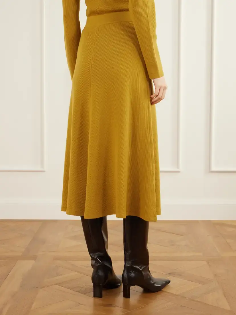 Emilia Wickstead Dorian Ribbed Wool Midi Skirt | Thumbnail 4 Emilia Wickstead Dorian Ribbed Wool Midi Skirt | Thumbnail 4