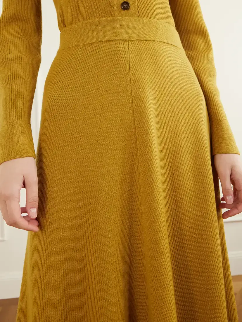Emilia Wickstead Dorian Ribbed Wool Midi Skirt | Thumbnail 5 Emilia Wickstead Dorian Ribbed Wool Midi Skirt | Thumbnail 5