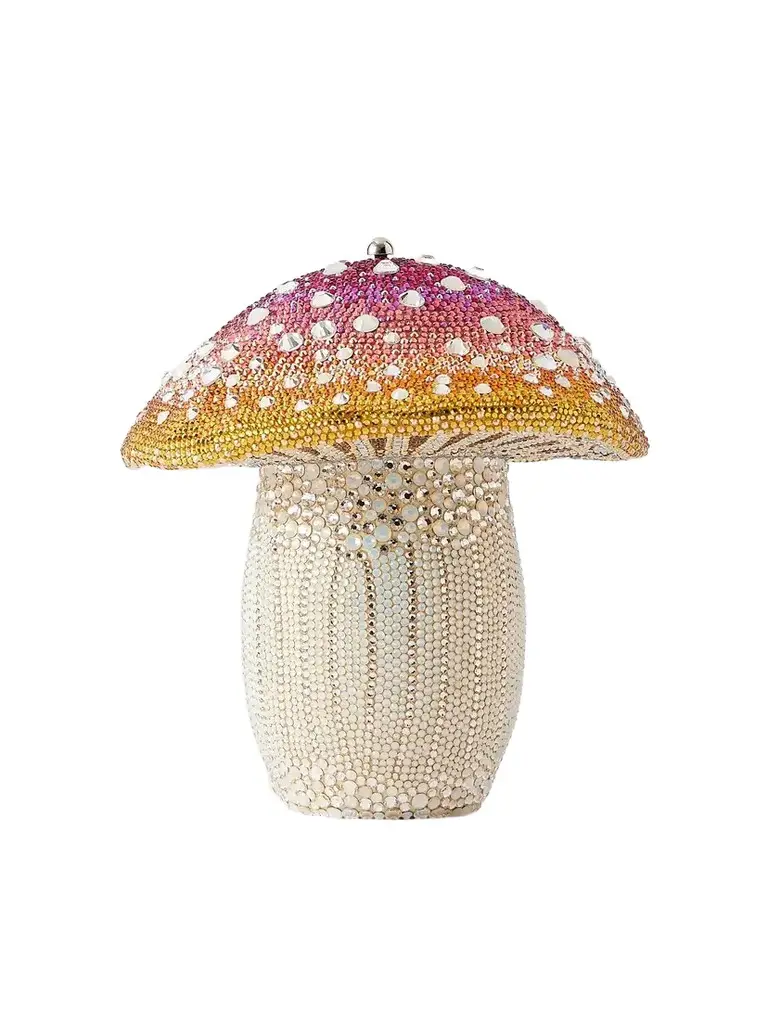Toadstool Crystal-embellished Silver-tone Clutch Toadstool Crystal-embellished Silver-tone Clutch