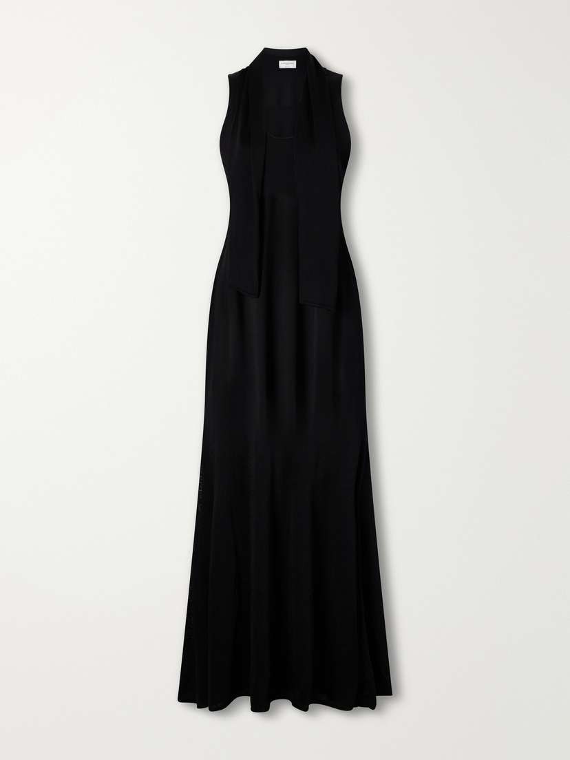 The Siena Scarf-detailed Stretch-jersey Gown