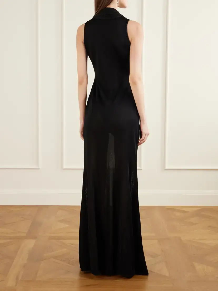 Brandon Maxwell The Siena Scarf-detailed Stretch-jersey Gown | Thumbnail 3