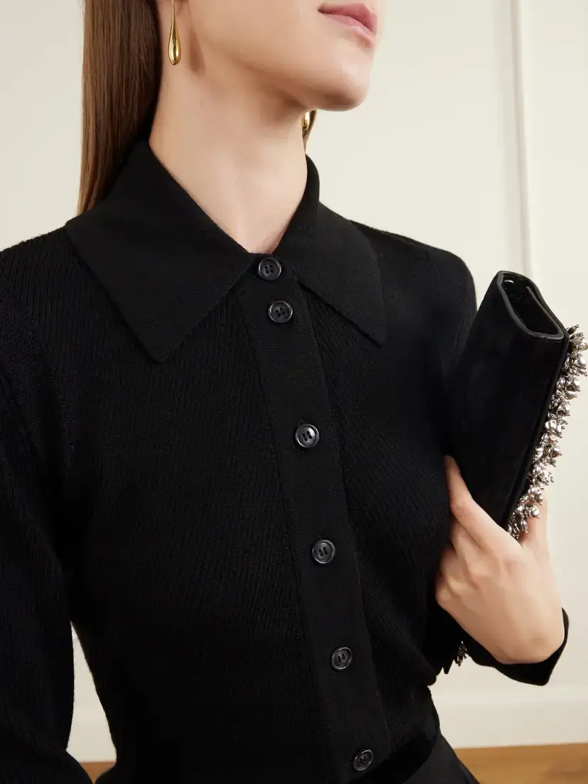 Emilia Wickstead Brinkley Ribbed Wool Cardigan | Thumbnail 4 Emilia Wickstead Brinkley Ribbed Wool Cardigan | Thumbnail 4