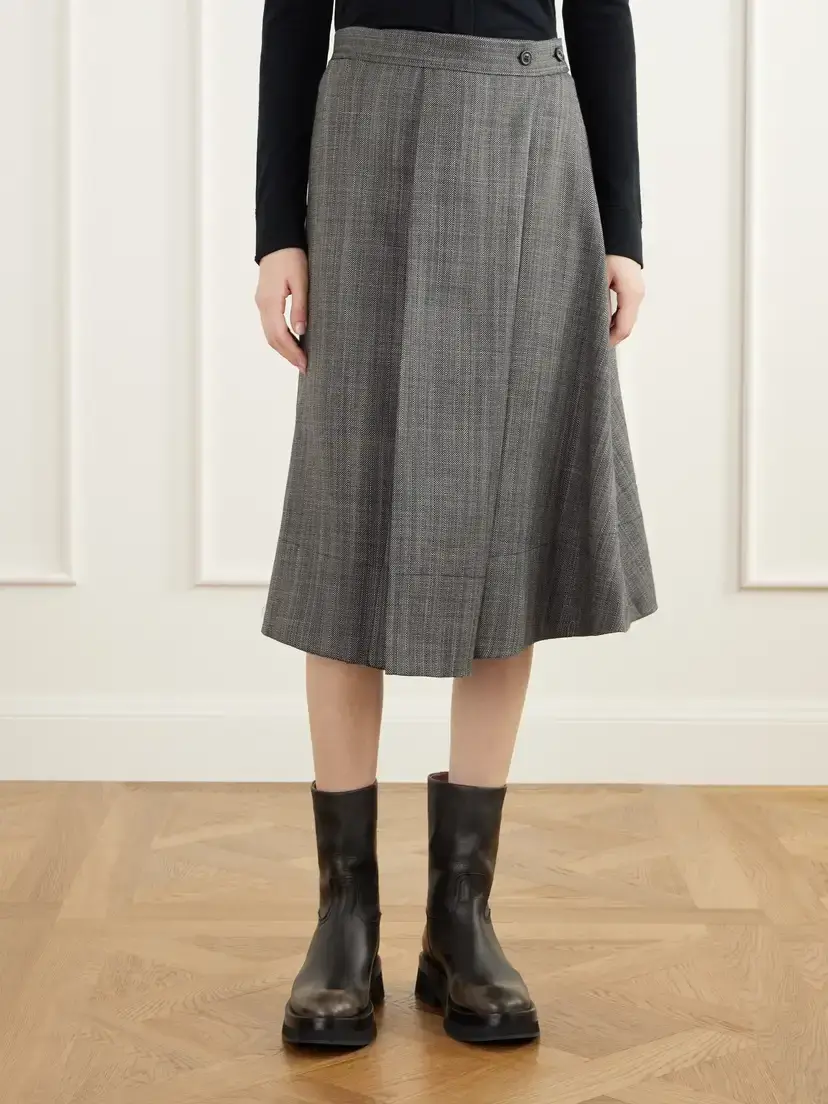 Our Legacy Mono Wool Broken Twill Wrap Midi Skirt | Thumbnail 3