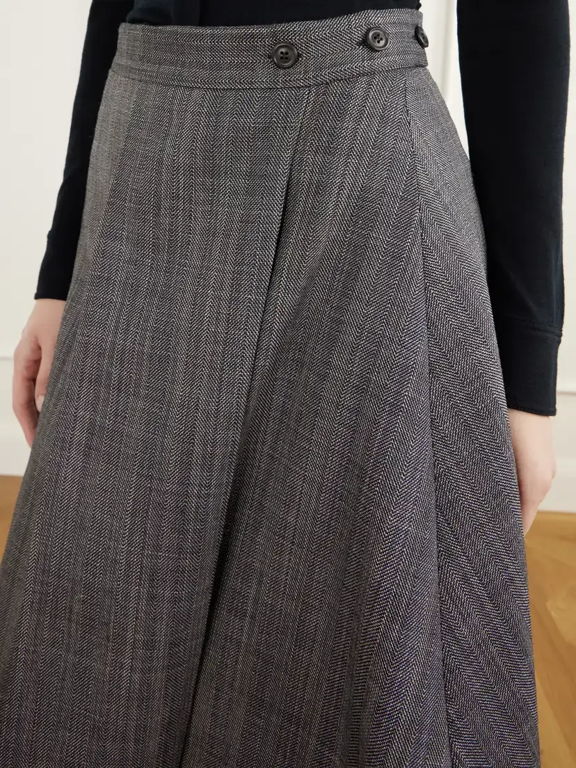 Our Legacy Mono Wool Broken Twill Wrap Midi Skirt | Thumbnail 5