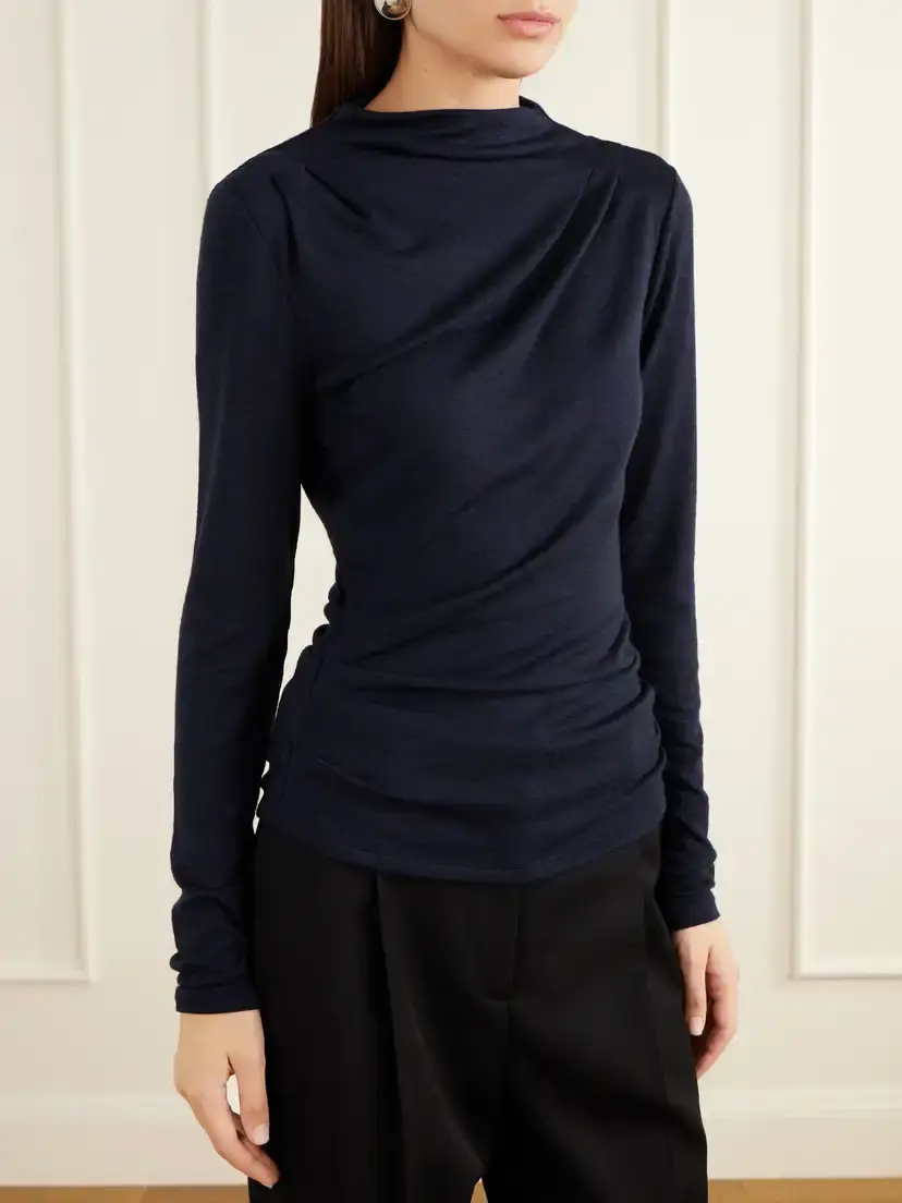 Proenza Schouler White Label Mimi Draped Stretch-jersey Top | Thumbnail 3 Proenza Schouler White Label Mimi Draped Stretch-jersey Top | Thumbnail 3